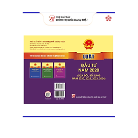 Luật đầu tư năm 2020 (sửa đổi, bổ sung năm 2020, 2023, 2024) bản in 2024 - Nhà xuất bản Larousse