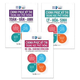 Combo Sách Chinh Phục Kỳ Thi Trung Học Phổ Thông : Toán - Văn - Anh + Lý - Hóa - Sinh + Sử - Địa - Giáo Dục Công Dân - Lý Minh Phúc