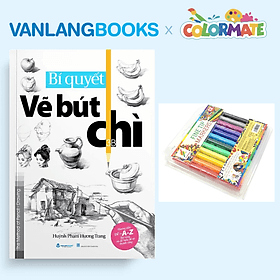 Sách Bí Quyết Vẽ Bút Chì + Bộ 12 Bút Lông Fine Tip Marker - Vanlangbooks x Colormate - Long