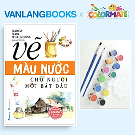 Sách Vẽ Màu Nước Cho Người Mới Bắt Đầu + Bộ 2 Dây Màu Acrylic 5ml - Vanlangbooks x Colormate