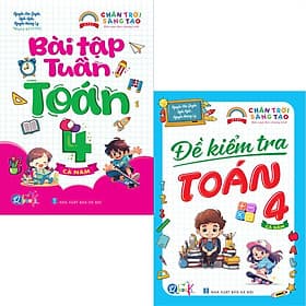 Combo Bài Tập Tuần Và Đề Kiểm Tra Toán Lớp 4 - Chân Trời Sáng Tạo - Cả Năm (2 cuốn) - Bản Quyền - Ume Chan