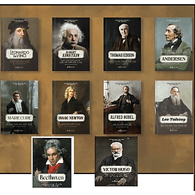 Combo Danh Nhân Thiên Tài Thế Giới: Albert Einstein, Marie Curie, Leonardo DaVinci, Alfred Nobel, Andersen, Lev Tolstoy, Thomas Edison, Isaac Newton, Victo Hugo, Beethoven <Bộ sách về những bộ óc / nhà phát minh vĩ đại của nhân loại>. Trọn bộ 10c - Albert Einstein