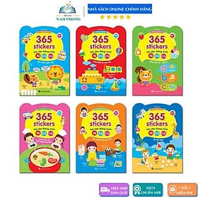 Bóc dán thông minh 365 Stickers - Bộ Sticker 6 cuốn song ngữ Anh Việt - Giúp trẻ phát triển IQ, EQ, CQ - Song Phát