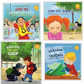 Combo Sách Kỹ Năng Song Ngữ: Kiên Trì Không Bỏ Cuộc - Kiềm Chế Cơn Tức Giận - Ngõ Lời Khi Cần Giúp - Sẵn Sàng Để Đến Trường - 