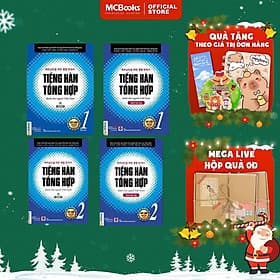 Tiếng Hàn Tổng Hợp Sơ Cấp 1 + 2 Dành Cho Người Việt Nam - Đen Trắng - Combo 4 Cuốn - MCBooks