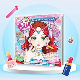 Tiệm Làm Nail - Công Chúa Biển Xanh - 400+ Stickers Dễ Thương - Bóc Dán Sticker Cho Bé Gái - Megabook - Xanh Lam