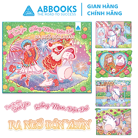 Sách Tô Màu Chữa Lành - Trạm Tô Màu Bình Yên - Hồng Mao, Đậu Đỏ – Ra Ngõ Đón Xuân - ABBOOKS - Do