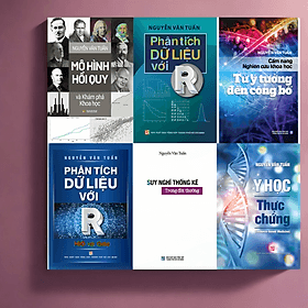 COMBO SÁCH CỦA TÁC GIẢ NGUYỄN VĂN TUẤN: Phân tích dữ liệu với R + Phân tích dữ liệu với R - Hỏi và đáp + Cẩm nang nghiên cứu khoa học: Từ ý tưởng đến công bố + Mô hình hồi quy + Suy nghĩ thống kê trong đời thường + Y học thực chứng - Phan Vân Quý