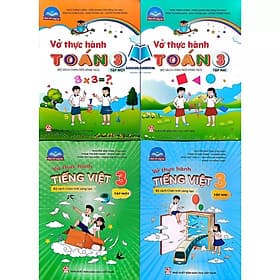 Combo trọn bộ 4 quyển Vở thực hành Tiếng Việt + Toán lớp 3 - Chân Trời Sáng Tạo - Chà