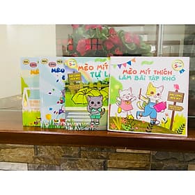 SÁCH RÈN LUYỆN KỸ NĂNG CHO BÉ (3 -10 TUỔI: COMBO 4 TẬP TRUYỆN THIẾU NHI HỌC CÙNG MÈO MÍT - Việt An