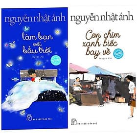 Combo sách Nguyễn Nhật Ánh: Con Chim Xanh Biếc Bay Về + Làm Bạn Với Bầu Trời - Xanh Lam