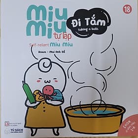 Sách Ehon Miu Miu Tự Lập Phần 1 Song Ngữ - Đi Tắm - Di Di