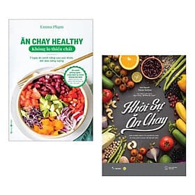 Sách Combo 2 Cuốn Sống Lành: Ăn Chay Healthy Không Lo Thiếu Chất (Thái Hà) + Khởi Sự Ăn Chay (sky) - An Nam