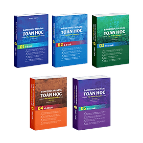 Sách toán học - Combo Sách Đánh Thức Tài Năng Toán Học - Tổng Hợp Kiến Thức Toán Học Cho Học Sinh Cấp Cấp 1, Cấp 2 ( Bộ 5 Cuốn ) Á Châu books, bìa cứng, in màu - Châu Sa