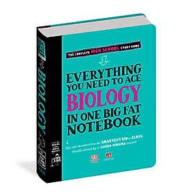 Sách Everything You Need To Ace Biology Big Fat Notebooks ( Sổ Tay Sinh Học Tiếng Anh ) - Tổng Hợp Kiến Thức Sinh Học Cho Học Sinh Lớp 8 Đến Lớp 12 - Á Châu Books, Bìa Cứng, In Màu - Chà