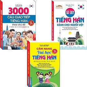 Combo 3 Quyển 3000 Câu Giao Tiếp Tiếng Hàn + Cẩm Nang Vui Học Tiếng Hàn + Sổ Tay Tiếng Hàn Dành Cho Người Việt - Minh Hà