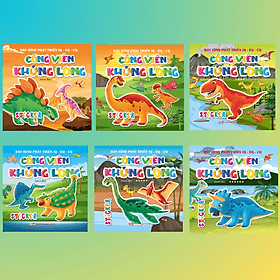 Combo 6 Cuốn Dán Hình Sticker - Công Viên Khủng Long (VT) - Đan Long