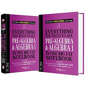 Sách Everything You Need To Ace Pre-algebra & Algebra Big Fat Notebooks ( Sổ Tay Đại Số Bản Tiếng Anh ) - Tổng Hợp Kiến Thức Toán Học Đại Số Cho Học Sinh Lớp 8 Đến Lớp 12 - Á Châu Books, Bìa Cứng, In Màu - Châu Sa