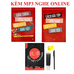 Sách - Combo:Giáo trình Tiếng Trung HSK1-2-3 giao tiếp - kèm sách bài tập+ Tập viết chữ Hán+KÈM MP3 NGHE ONLINE - Lâm Tú