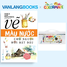 Sách Vẽ Màu Nước Cho Người Mới Bắt Đầu + Hộp 72 Bút Lông Màu Acrylic Marker - Vanlangbooks x Colormate