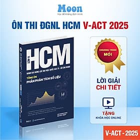 [ĐGNL HCM 2025] Sách ôn thi đánh giá năng lực TP Hồ Chí Minh - Tổng ôn phần phân tích số liệu Moonbook - Minh Minh