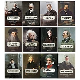 Bộ Sách Kể Chuyện Cuộc Đời Các Thiên Tài - Alexander Popov - Anton Chekhov - Elbert Einstein - Thomas Edison - Andersen - Leonardo Da Vinci - Marie Curie - Lev Tolstoy - Isaac Newton - Alfred Nobel - Beethoven - Victor Hugo - Chuyện