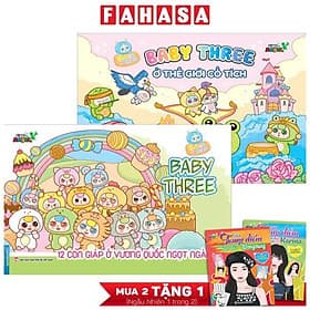 Bộ Sách Tô Màu Baby Three Ở Thế Giới Cổ Tích + Baby Three 12 Con Giáp Ở Vương Quốc Ngọt Ngào