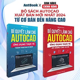 Sách Autocad - Bộ 2 Cuốn Từ Cơ Bản Đến Nâng Cao Xuất Bản Chính Hãng, Ứng Dụng Thực Tế, In Màu, Kèm Video Hướng Dẫn