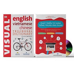 Combo 2 sách Từ điển hình ảnh Tam Ngữ Trung Anh Việt – Visual English Vietnamese Chinese Trilingual Dictionary +Phát triển từ vựng tiếng Trung Ứng dụng (Có Audio nghe) +DVD tài liệu - Việt An
