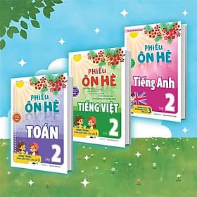 Phiếu Ôn Hè Toán + Tiếng Việt + Tiếng Anh Lớp 2 - Combo 3 Cuốn - Megabook - Toan Ánh
