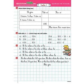 Phiếu Bài Tập Cuối Tuấn Môn Toán Lớp 3 - Biên Soạn Theo Chương Trình GDPT Mới - Hồng Ân - An