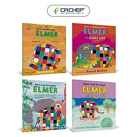 Combo 4 cuốn Elmer (Song ngữ Anh - Việt) - Tặng 4 sticker đồng bộ - Đông Ân