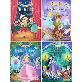 Combo 4Q Sách Song Ngữ Anh - Việt Ngày Xửa Ngày Xưa: Peter Pan + Pinocchio + Cô Bé Lọ Lem + Nàng Bạch Tuyết Và Bảy Chú Lùn (Tủ Sách Vàng Cho Con Yêu Vừa Học Vừa Chơi) - Việt An