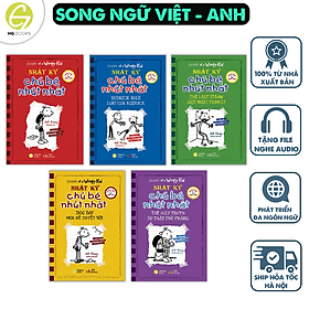 Combo 5 tập Nhật Ký Chú Bé Nhút Nhát - Diary Of A Wimpy Kid BẢN SONG NGỮ kèm file nghe Audio - Song Giang