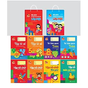 Bộ Sách Chuẩn Bị Cho Bé Vào Lớp Một - Bộ 8 cuốn Tập Tô Số Tập 1 + 2, Bé Làm Quen Với Toán tập 1 + 2, Tập Tô Chữ Tập 1 + 2, Tập Tô Chữ Mẫu Giáo, Tập Tô Nét Cơ Bản - Chuẩn bị hành trang cho bé tự tin bước vào lớp 1 - Lâm Hà