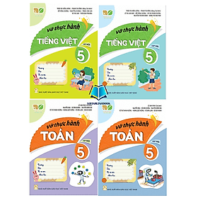 Combo 4 cuốn Vở thực hành Toán + tiếng việt 5 - tập 1 + 2 (Kết Nối) - Việt An