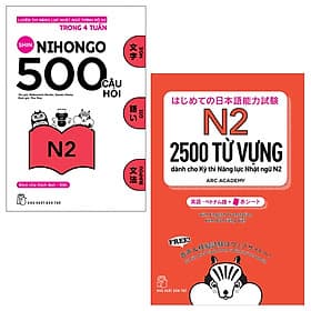 Combo Nhật Ngữ: 2500 Từ Vựng Cần Thiết Cho Kỳ Thi Năng Lực Nhật Ngữ N2 và 500 Câu Hỏi Luyện Thi Năng Lực Nhật Ngữ Trình Độ N2 - Trí