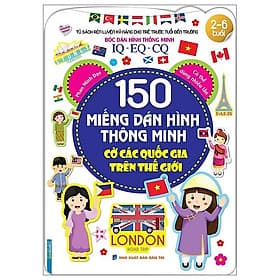 150 Miếng Dán Hình Thông Minh - Cờ Các Quốc Gia Trên Thế Giới (Từ 2 - 8 Tuổi) - Minh Minh
