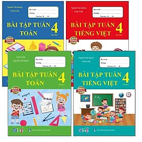 Combo Bài Tập Tuần Lớp 4 Cả Năm - Toán và Tiếng Việt (4 cuốn)