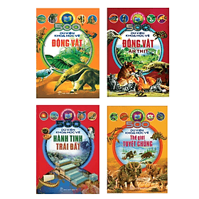 CKC- Sách Huy Hoàng- Combo 4 Cuốn 500 Dữ Kiện Khoa Học Về Động Vật+ Về Động Vật Ăn Thịt+ Về Hành Tinh Trái Đất+Về Thế Giới Tuyệt Chủng
