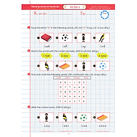 Phiếu Bài Tập Cuối Tuần Môn Tiếng Anh Lớp 1 (Theo Chương Trình Tiểu Học Mới) - HA - Trí