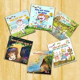 SÁCH RÈN LUYỆN KĨ NĂNG CHO BÉ (từ 6 - 12 tuổi) COMBO TRUYỆN THIẾU NHI (6 tập): Học cùng Mèo Mít + Mèo Con lon ton - Việt An