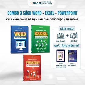 Combo 3 Sách Word - Excel - Powerpoint Unica ứng dụng tin học văn phòng từ cơ bản đến nâng cao - 