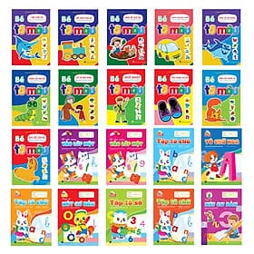 Combo 20 cuốn - Bé Tô màu - Luyện chữ (Mầm non - Chuẩn bị vào lớp 1) - Nha Nha