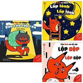 Combo 3 Cuốn Ehon Nhật Bản Những Điều Kỳ Diệu Của Âm Thanh: Cáo Ken Và Động Vật - Rón Rén Rón Rén + Cáo Ken Và Đồ Vật - Lộp Bộp Lộp Bộp + Cáo Ken Và Cảnh Vật - Lấp Lánh Lấp Lánh (Bộ Sách Nuôi Dưỡng Tâm Hồn Cho Bé 0 - 6 Tuổi/ Tặng kèm Bookmark Happy Life) - 