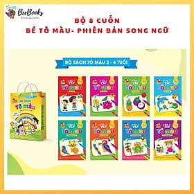 Bộ sách bé tập tô màu nhiều chủ đề song ngữ Việt Anh cho trẻ từ 4-6 tuổi - An