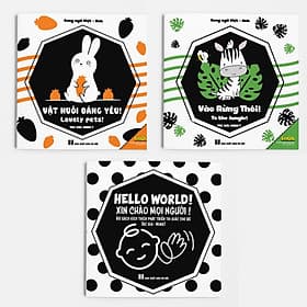 Combo 3 cuốn Ehon Kích thích thị giác (Song ngữ) cho trẻ Sơ sinh - Công Sĩ