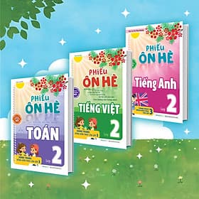 Combo Phiếu Ôn Hè Toán - Tiếng Việt - Tiếng Anh Lớp 2 (3 Cuốn) - Việt An