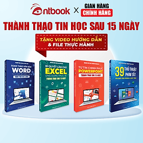 Bộ 4 Cuốn Sách Word - Excel - Powerpoint - 39 Thủ Thuật Phím Tắt, Tặng Video Hướng Dẫn, File Thực Hành, Khoá Học - Trí