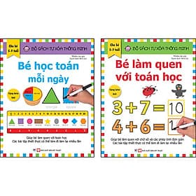 Combo Trọn Bộ 2 Cuốn: Bộ Sách Tự Xóa Thông Minh - Bé Học Toán Mỗi Ngày + Bé Làm Quen Với Toán Học ( 5 -7 tuổi ) - Tặng Bút Xóa - Minh Minh